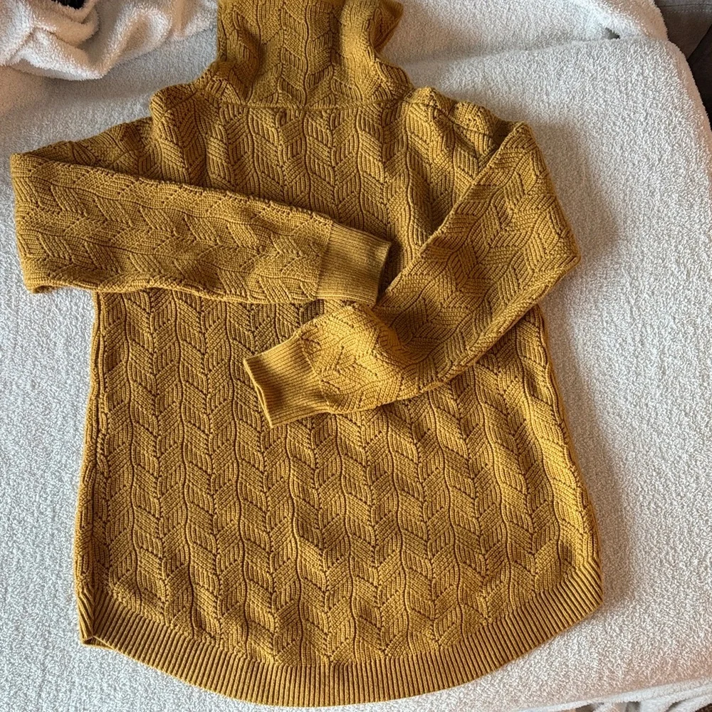 Women’s Carve Design Mustard Cowl Neck Sweater - Picture 3 of 3